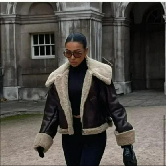 ZARA FAUX FUR DOUBLE FACED JACKET - Picture 2 of 13